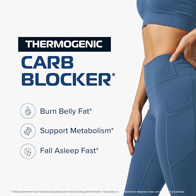 Night Time Fat Burner to Shred While You Sleep | Belly Fat Burner Carb Blocker &amp Weight Loss Support Supplements | Lose Weight Support Metabolism &amp Fall Asleep Fast | 60 Nighttime Diet Pills