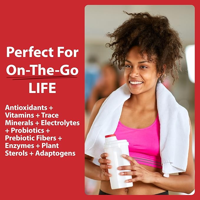 MacroLife Naturals Miracle Reds Superfood Powder 19 Blended Fruit &amp Berry Polyphenols Enzymes Probiotics &amp Antioxidants Supplement - Raw Non-GMO &amp Vegan Whole Food Vitamins - 30 Servings