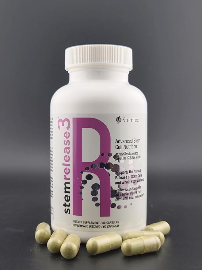 Stemrelease3 Cutting-Edge Stem Cell Nutrition for Natural Renewal and Youthful Vitality Exclusive Blend for Enhanced Telomere Health 60 Capsules
