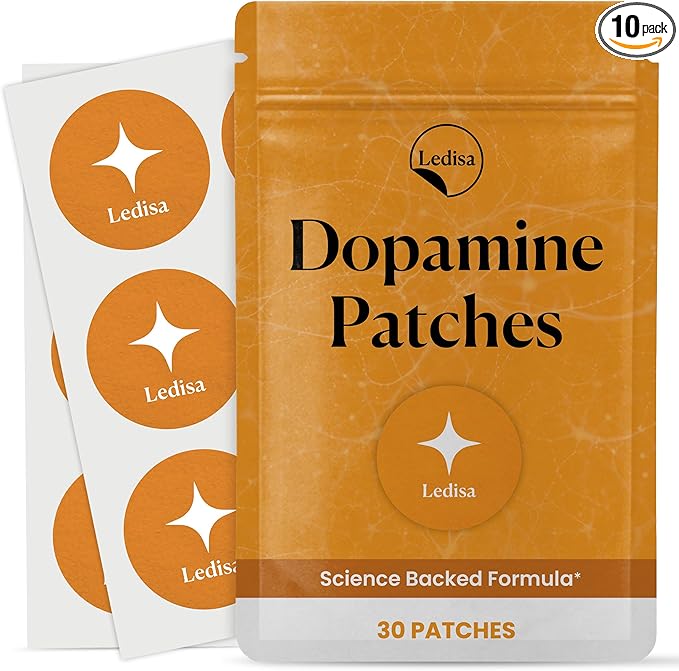 Dopamine Patches | Mood &amp Positivity | with Lion’s Mane Rhodiola Rosea Ginkgo Biloba 5-HTP | Dopamine &amp Serotonin Balance for Women and Men | 30 Days Supply