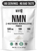 Pure NMN Powder Nicotinamide Mononucleotide Quick Dissolved NMN Supplement Powder 100% Unflavored NMN Supplement Supports NAD+ Levels Vegan Friendly Non-GMO 180 Servings 3.2 oz (90g)