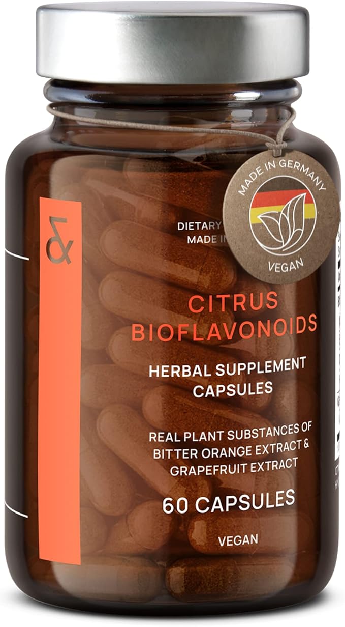 CLAV Citrus Bioflavonoids - Vegan Flavonoids Supplements Made from Bitter Orange and Grapefruit Extract - Antioxidant &amp Immune Support - 60 Capsules - Made in Germany