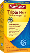 Nature Made TripleFlex Triple Strength Caplets with Vitamin D3 120 Count for Joint Support