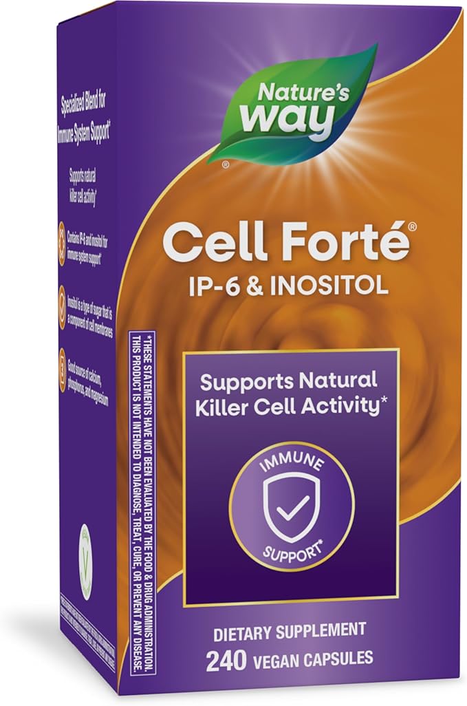 Nature's Way Cell Forté IP-6 &amp Inositol Immune Support Supplement with Calcium Phosphorus and Magnesium* Gluten-Free Vegan 240 Capsules (Packaging May Vary)