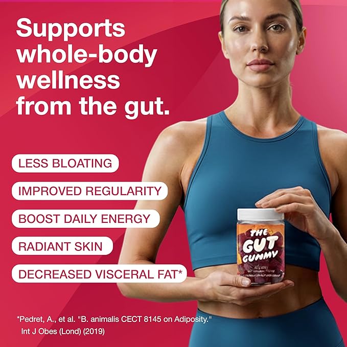 GG360 - Gut Health for Women &amp Men Pre Post Probiotics Gummies for Digestive Health Constipation Tribiotics for Bloating Immune Support Skin &amp Belly Fat Tart Cherry – 60 Count