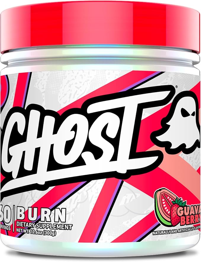 GHOST Burn Weight Management Powder Guava Berry (60 Servings) - Metabolism &amp Energy Support Supplement for Men &amp Women - Natural Caffeine L-Carnitine &amp L-Tyrosine - Gluten Soy &amp Sug
