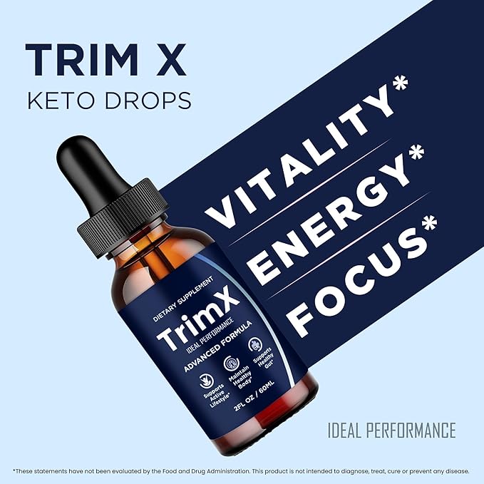 TrimX Drops Official Trim X Supplement Droppers - Maximum Strength All Natural Keto Liquid Droppers Advanced Formula Sustain Active Lifestyle &amp Fitness Goals Premium TrimX Drops Reviews (5 Pac