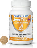 Comprehensive Liver Support Supplement for Smaller Dogs. Flavorful Chewable Tablets Combining Same SPC Silybin A+B + Glutathione 30Ct (Small - Medium)