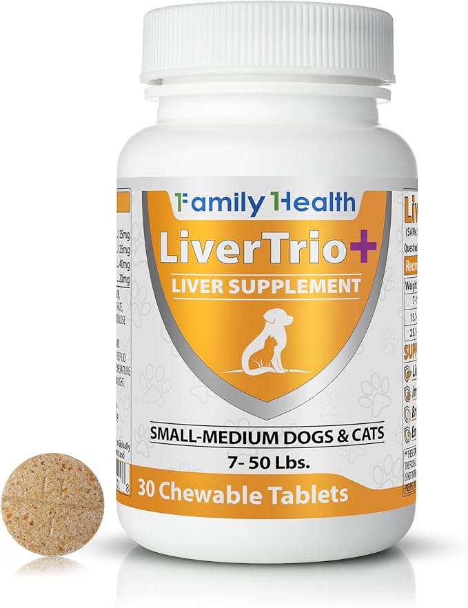 Comprehensive Liver Support Supplement for Smaller Dogs. Flavorful Chewable Tablets Combining Same SPC Silybin A+B + Glutathione 30Ct (Small - Medium)