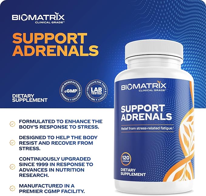 Adrenal Fatigue Supplement Cortisol Manager 5-MTHF B Vitamins Vitamin C Adaptogens Bioflavonoids DHEA Inositol 30-60 Day Supply | 120 Veggie Caps
