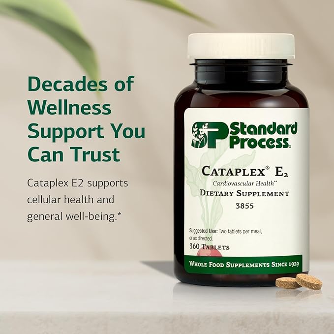 Standard Process Cataplex E2 - Healthy Heart Supplement - Supports Cellular Health with Antioxidant Activity - Non-Dairy &amp Non-Soy - 90 Tablets (45 Servings)