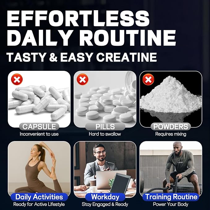 Creatine Monohydrate Gummies 5g Creatine Dose 99.9% Pure Creatine for Men &amp Women Lab Verified Sugar Free &amp Vegan Supports Muscle Strength Recovery &amp Stamina Blueberry Flavor 90 Co