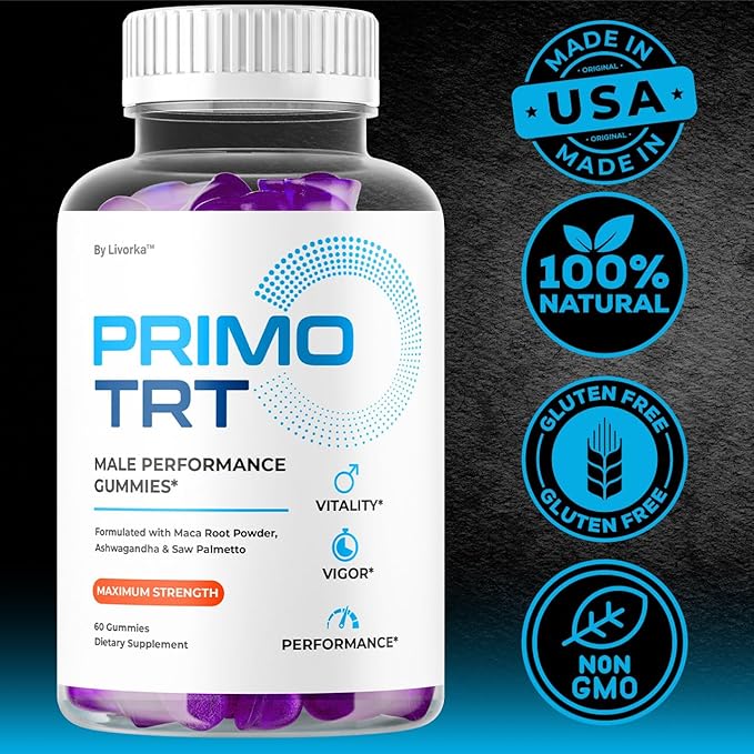(3 Pack) Primo TRT Gummies - Official for Men Advanced Natural Formula PrimoTRT Male Gummies for Maximum Performance &amp Support for Overall Wellness Reviews Primos TRT Gummys for 3 Months