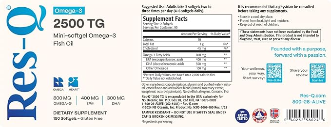 Res-Q 2500 TG Omega-3 Fish Oil Mini Gel Capsules 3-Pack