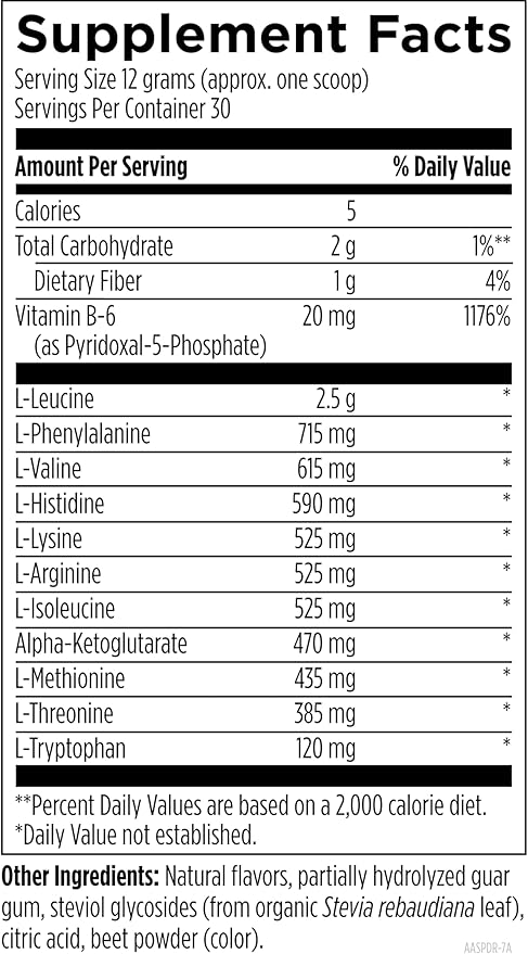 Designs for Health Complete Amino Acid Powder with BCAAs - Amino Acid Supreme Fruit Punch (30 Servings / 360g)