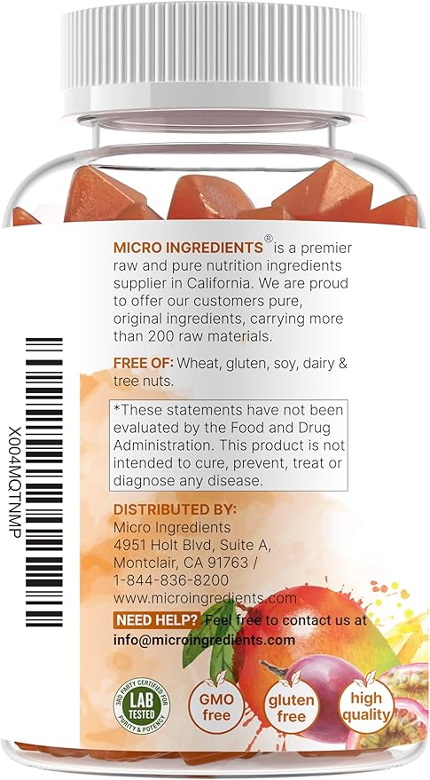 Micro Ingredients KSM-66 Ashwagandha Gummies 120 Count | Sugar Free Mango Passion Fruit Flavor | Potent Root Extract | Stress Relaxation &amp Sleep Support* | Non-GMO