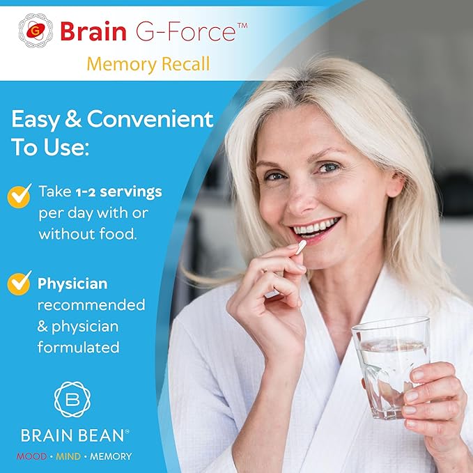 Brain G-Force | for Optimal Brain Function | with Galantamine R-Lipoic Acid A-GPC and Benfotiamine | 45 Servings