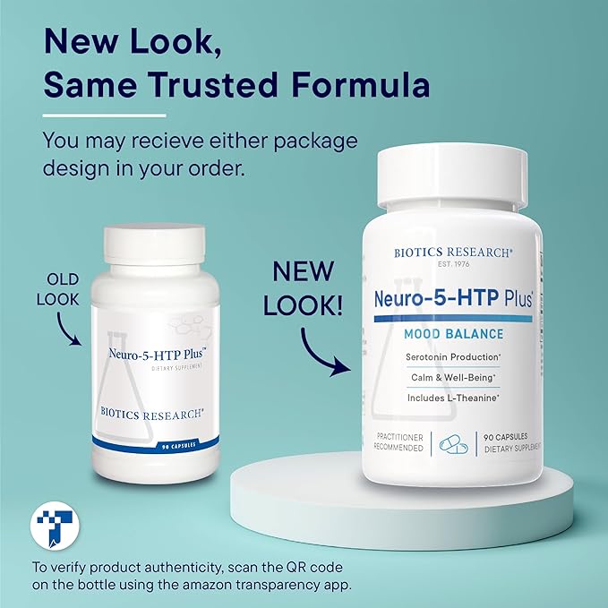 Biotics Research Neuro 5 HTP Plus Neurological Support Calm Brain Activity Healthy Sleep Patterns Overall Sense of Well-Being Promotes Relaxation Serotonin Precursor L Theanine 90 Capsules