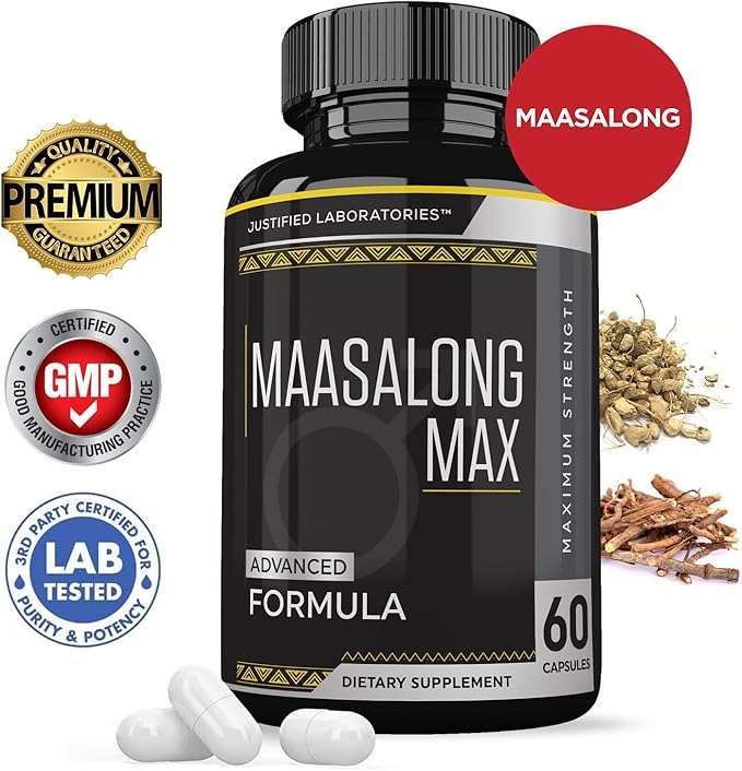 Justified Laboratories (3 Pack Maasalong Max 1600MG Advanced Men's Health Masalong Formula 180 Capsules