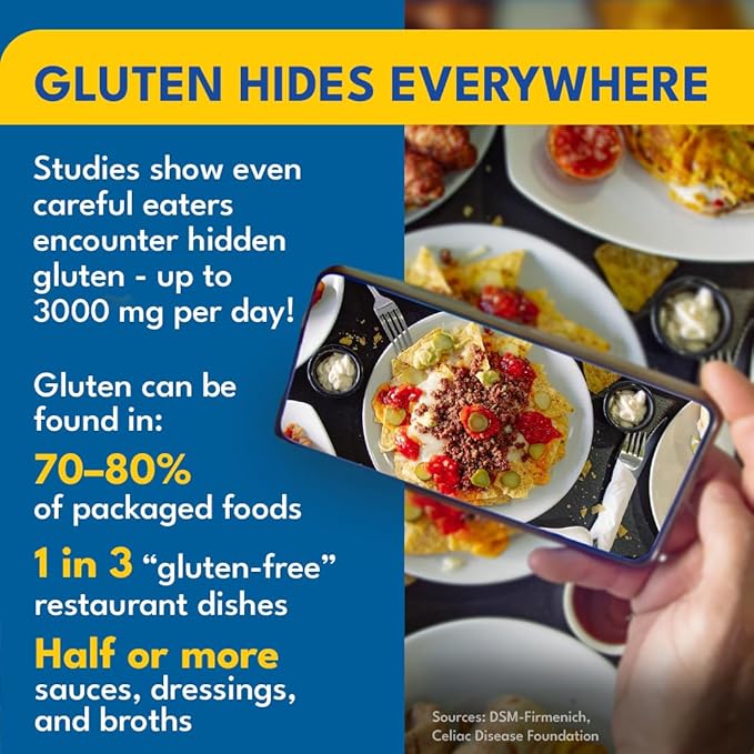 GLUTOsin Gluten Neutralizing Enzyme - Fast Dual Action for Gluten Sensitivity Tolerase G Digestive Enzyme Breaks Down Hidden Gluten Fast Biotin to Help Support Natural Gut Renewal 60 Mini Tablets