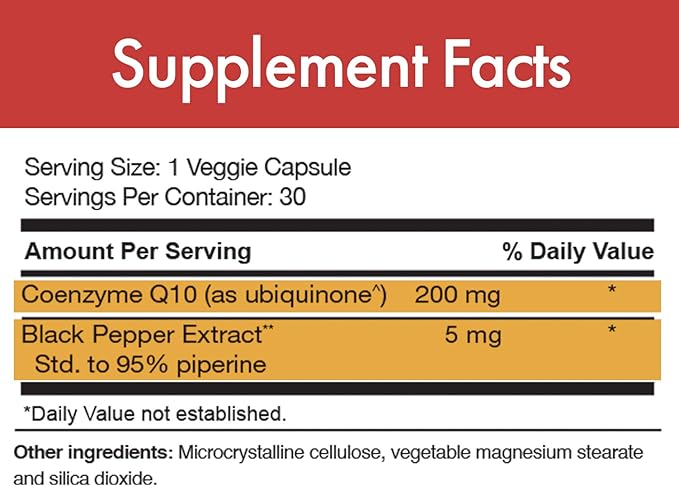 Stop Aging Now MAX-Q10 CoEnzyme Formulated with Kaneka Q10 and Enhanced BioPerine Black Pepper Extract for High Absorption Heart Health Energy Production 200 mg Capsules