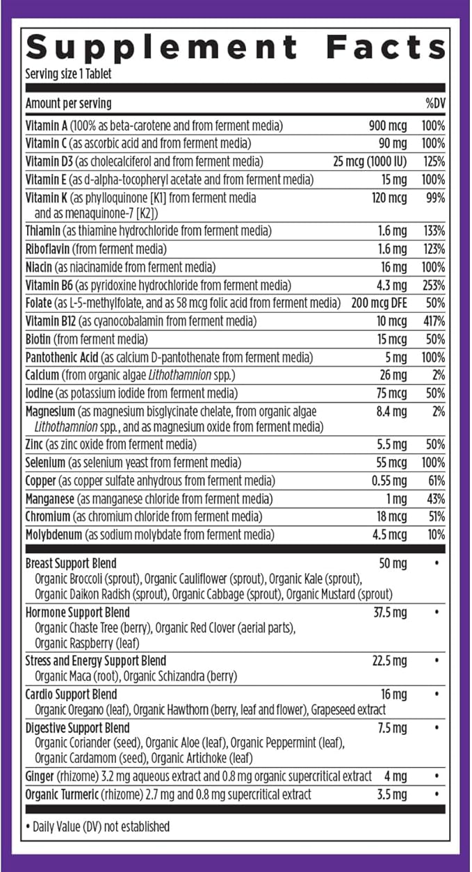 New Chapter Women’s Multivitamin 40+ extra B6 &amp B12 Biotin for Hair Growth D3 Vit C Zinc for Immune &amp Stress Support Gentle on an Empty Stomach One Daily Non-GMO Gluten-Free 48 Table
