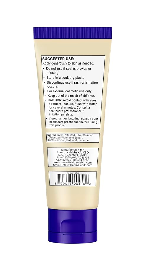 Healthy Habits Silver Defense Gel Purified Topical Colloidal Silver Gel with Nano Technology