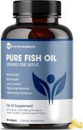 Pure Micronutrients - Omega 3 Fish Oil Supplement EPA/DHA Fatty Acids Burpless Fish Oil Supplements with Lemon - Heart Eye Brain &amp Immune Support - 90 Softgels