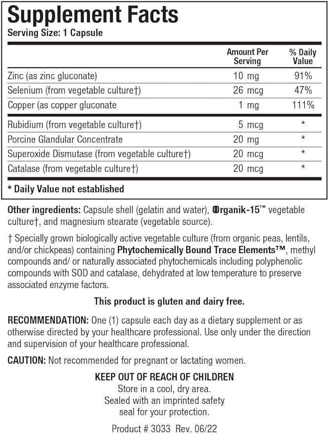 Biotics Research GTA-Forte® – Endocrine Glands Support Promotes Optimal Hormonal Balance Contains Porcine Glandular Phytochemically Bound Trace Elements™ Zinc Selenium Copper Rubidium 90 Caps