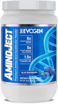 Evogen AminoJect - Premium BCAA Powder &amp EAA Recovery Formula with Electrolytes | Amino Acids Supplement for Muscle Growth Hydration &amp Recovery | Blue Raspberry | 30 Servings