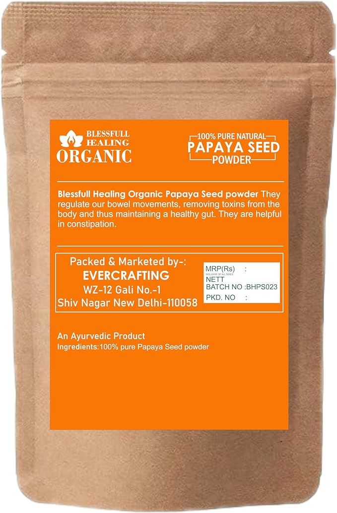 Blessfull Healing Organic 100% Pure Natural Papaya Seed Powder | 100 Gram / 3.52 oz