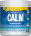 Natural Vitality Calm Magnesium Supplement Anti-Stress Drink Mix Powder Gluten Free Vegan &amp Non-GMO Sweet Lemon 8 oz