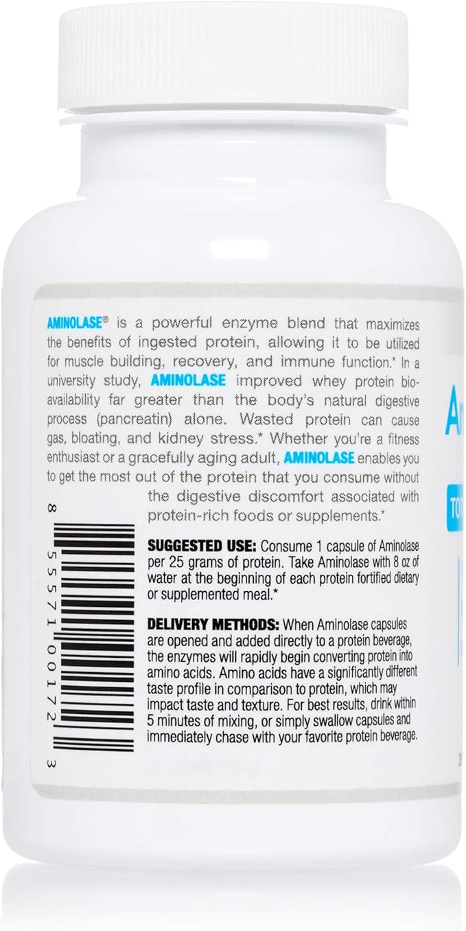 Arthur Andrew Medical - Aminolase TPA Total Protein Assimilation Optimal Protein Absorption and Decreased Gas and Bloating Vegan Non-GMO 30 Capsules