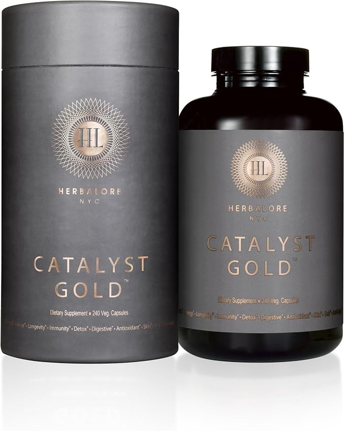 Natural Catalyst Gold Superfood Supplement | for Immunity Digestion Hair Skin and Nails (240 Capsules)