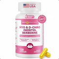 Inositol Supplement for Women Myo-Inositol &amp D-Chiro Inositol 40:1 PCOS Support with Berberine MTHF Folate &amp Vitamin D3 Supports Ovarian Health Hormonal Balance &amp Regular Cycles 120