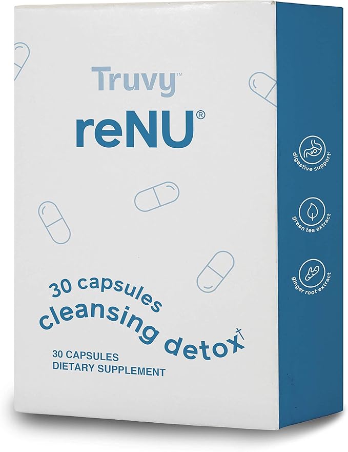 Truvy Renu Detox | 30 Count | Digestive Support Capsules | Supports Gut Balance &amp Natural Elimination | Plant-Based Formula for Internal Cleanse &amp Wellness