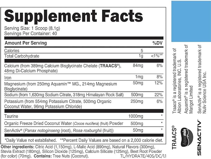 Transparent Labs Hydrate a Electrolyte Formula a Dragon Fruit Citrus (0.74 lbs./40 Servings)