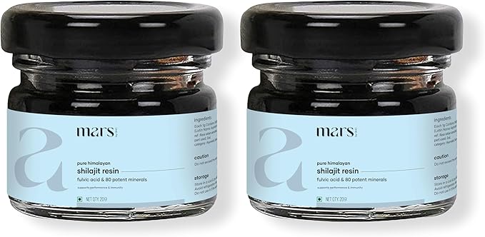 Mars Himalayan Organic Shilajit Resin | Natural Resin Sourced from the Himalayas | Supports Vitality Energy &amp Overall Wellness | 15g | Pack of 2