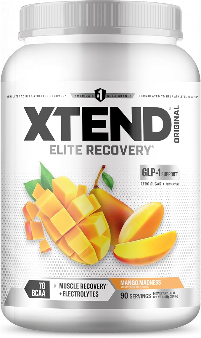 XTEND Original BCAA Powder Mango Madness | Sugar Free Post Workout Muscle Recovery Drink with Amino Acids | 7g BCAAs for Men &amp Women | 90 Servings