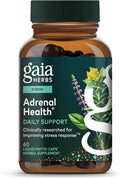 Gaia Herbs Adrenal Health Daily Support - Herbal Supplement with Ashwagandha Holy Basil &amp Schisandra - Help Maintain Healthy Energy &amp Stress Levels* - 60 Vegan Liquid Phyto-Caps (30 Servings)