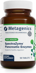 Metagenics SpectraZyme Pancreatic Enzymes - Digestive Enzyme Complex for Protein Fat &amp Carb Breakdown - Supports Digestion Gas Relief &amp Gut Health* - Non-GMO Gluten-Free - 90 Tablets