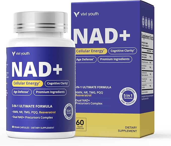 NAD+ Supplement for Women &amp Men – Multi-Pathway NAD Booster for Energy Focus &amp Metabolic Health – with NMN 250mg NR 100mg Resveratrol PQQ &amp Betaine