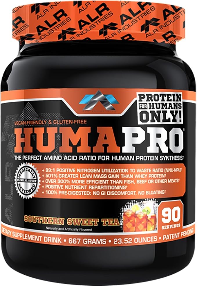 ALR Industries HumaPro Essential Amino Acid Formula | EAA Protein Supplement | Supports Muscle Recovery &amp Performance | Vegan Gluten Free | 90 Servings (Southern Sweet Tea)