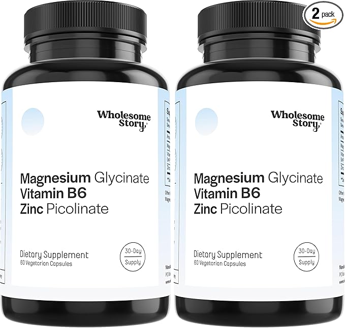 Zinc Picolinate Magnesium Glycinate Supplements with P5P Vitamin B6 | Magnesium and Zinc Vitamin | Reproductive &amp Fertility Health Hormone Balance Immune System Support | 30 Day Supply (Pack of