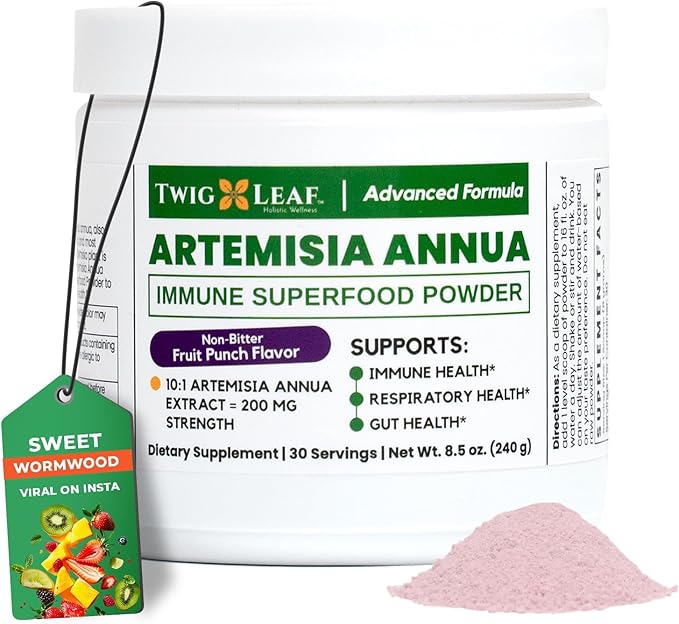 Artemisia Annua Sweet Wormwood Herbal Powder | Leaf Extract Brain Support | Artemisia Supplement | Sweet Wormwood Organic Extract | Non-GMO Vegan Gluten-Free | 30 Servings/8.5 Oz (240g)