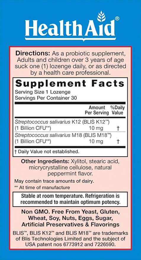 OralProbio 30ct Once Daily Chewable Tablets Supports Optimum Ear Mouth and Throat Health Non GMO Gluten Free Peppermint Flavor Contains BLIS K12 &amp M18