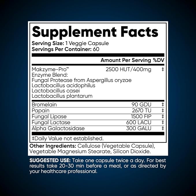 BLUE COLLAR NUTRITION Digest – Digestive Enzyme Complex – 60 Veggie Capsules to Support Healthy Digestion and Gut Function