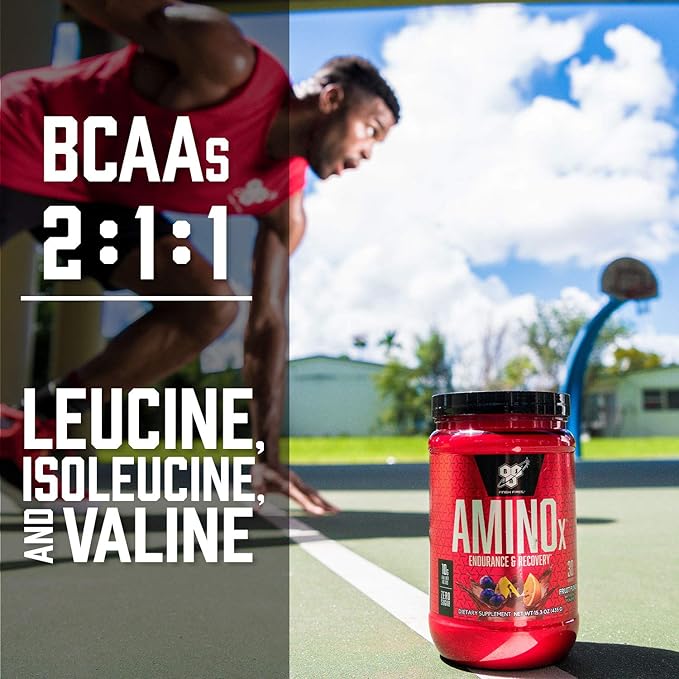 BSN Amino X Muscle Recovery &amp Endurance Powder BCAAs 10 Grams of Amino Acids Keto Friendly Caffeine-Free Support Endurance Zero Sugar Watermelon 30 servings 15.34 Ounce (Packaging May Var