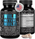Wild Methylated Multivitamin for Women &amp Men | Daily Multi Vitamin | MTHFR Supplement Without Iron | Methylated B12 Folate Vitamin C A K2 D E Choline Biotin ALA CoQ10 &amp More (60 Caps