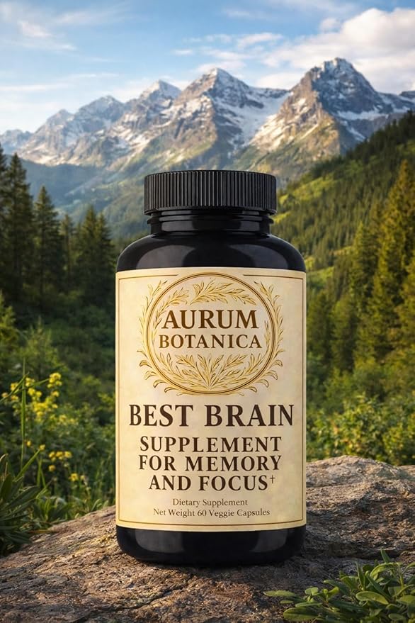 Best Brain Supplement for Memory and Focus - L-Theanine Lion's Main Vitamin B6 B12 D3 Folate L-Tyrosine Bacopa Monnieri Alpha GPC Theacrine 30mg of Natural Caffeine (60 Count)